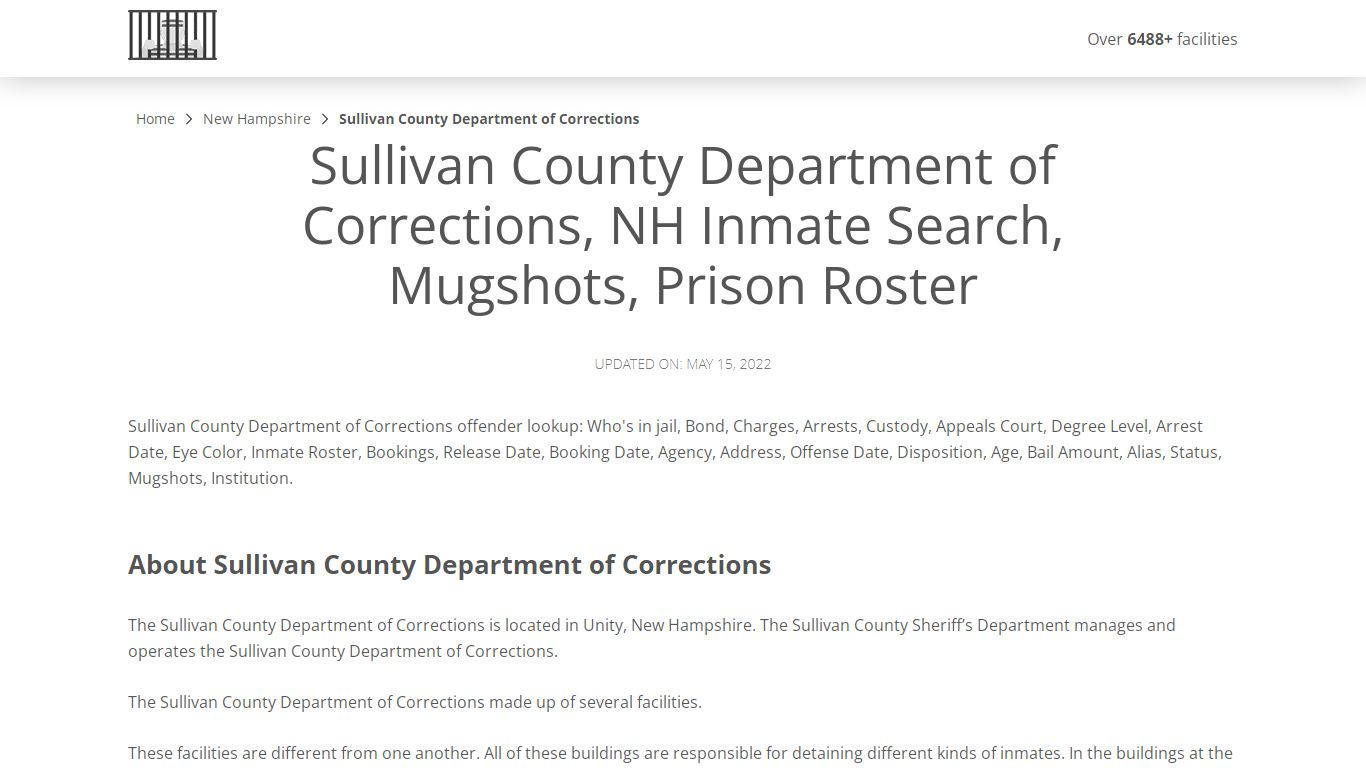 Sullivan County Department of Corrections, NH Inmate ...